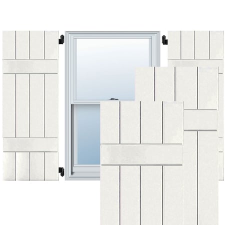 Ekena Millwork Exterior 4 Board (2 Batten) Wood Sapele Mahogany Board-n-Batten Shutters, White PR, RWB15X032WHM RWB15X032WHM